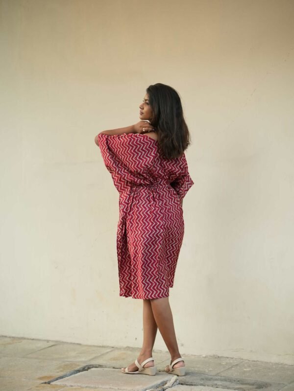 Deep red gold tint kaftan