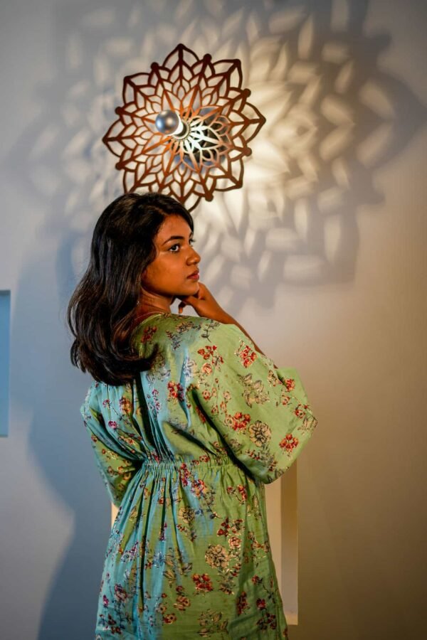 Pastel green bloom kaftan